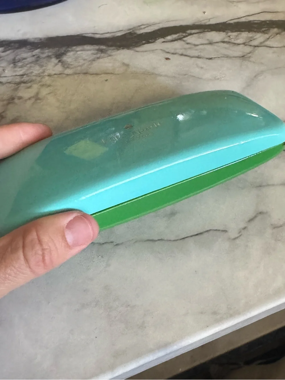 Kate Spade Turquoise & Green Hard Eyeglass Case with Gold Logo
